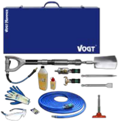 VOGT with Delta-handle combines all benefits of the T-handle and inline handle. 
where vertical and horizontal excavation works need to be done, it is well accepted as an all-rounder. The aluminium-handle fits well in the hand because it´s completely cast out of one piece and connected to the stick and hammer mechanism. Compact construction and weight distribution simplifies working.