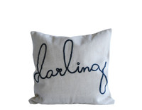Cotton Pillow w/ Embroidered "Darling"