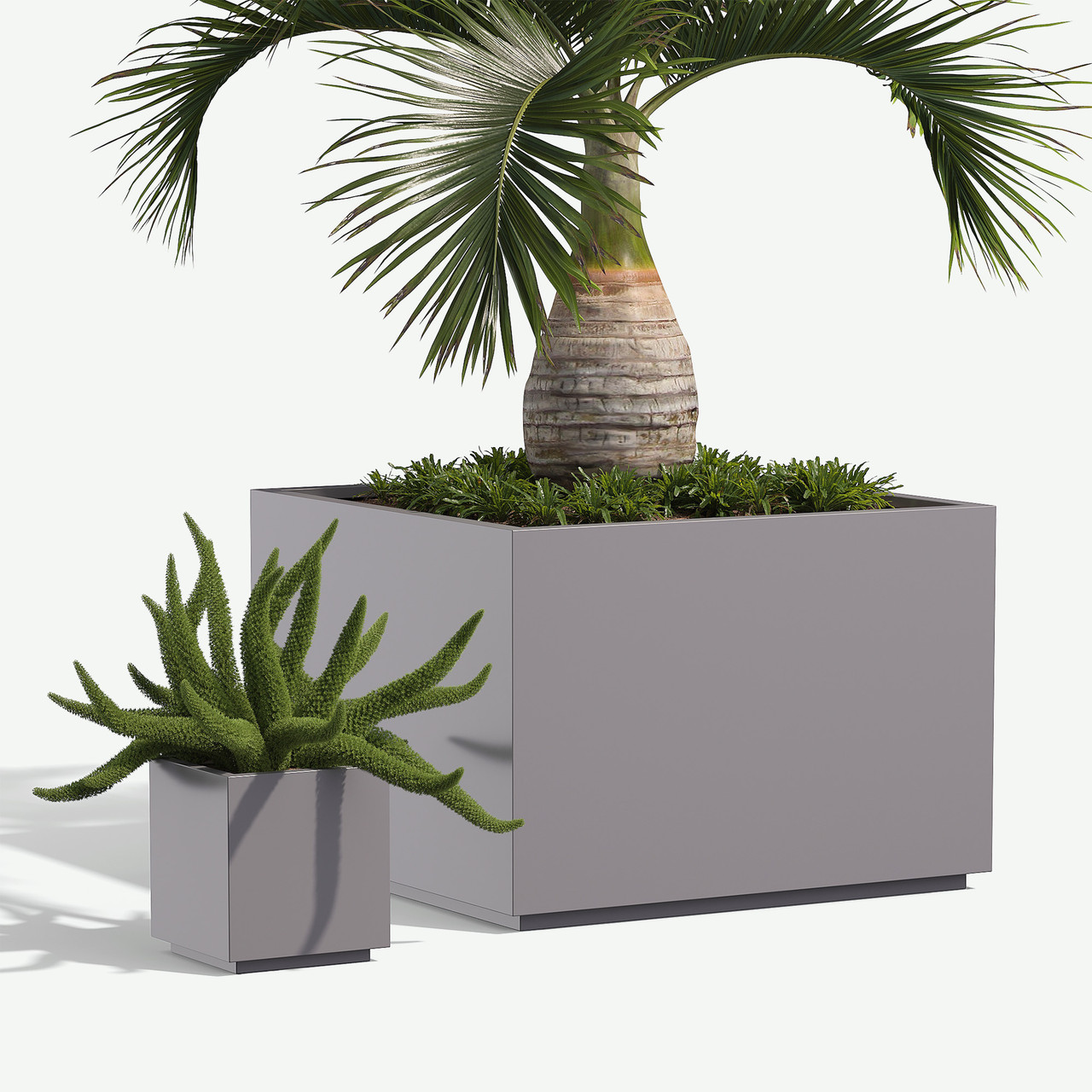 Wilshire Square Fiberglass Planter with Toe Kick