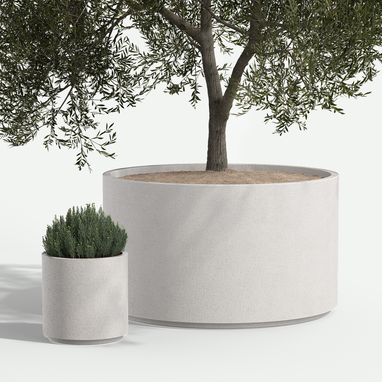 Wilshire Round Planter with Toe Kick | Commercial Grade | Shop Tournesol