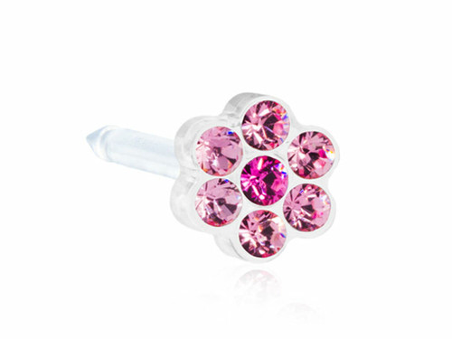 Daisy, Light Rose / Rose  - Medical Plastic Piercing Stud - 5mm