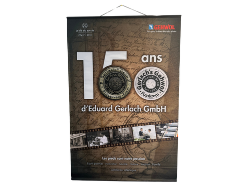 Gehwol Textile Banner 150 Years- French - 23.50 W x35.50 H