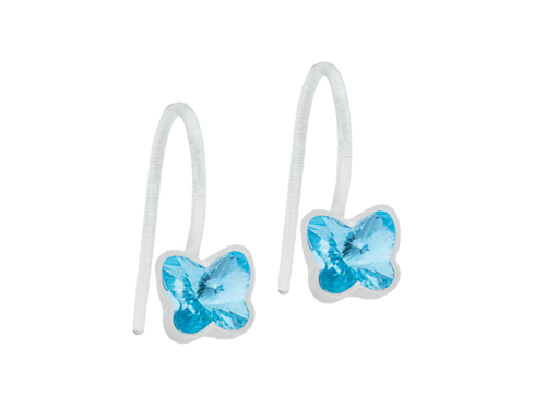 Aquamarine Butterfly Dangle Earrings - 6Case - 5mm