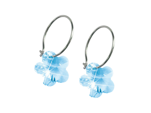Aquamarine Flower Earrings - 6Case - 12mm