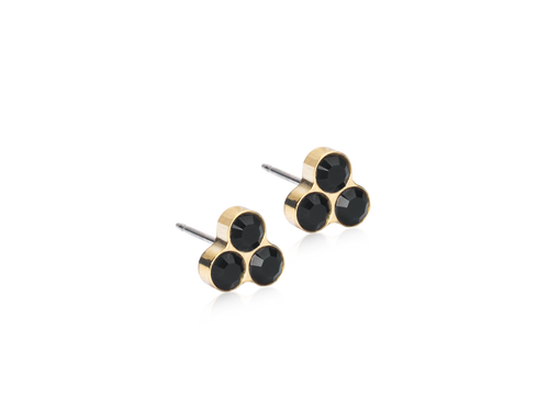 Black Clover Stud Earrings - 8Case - 8 mm