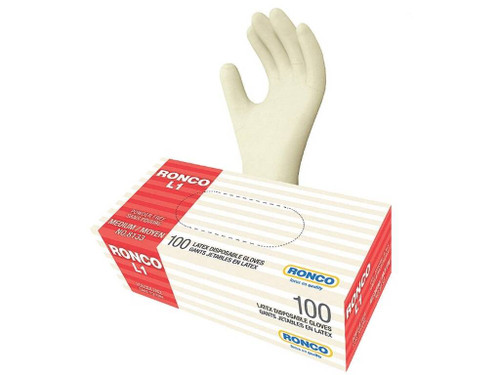 L1 Latex Gloves - Medium L/P - 100pk