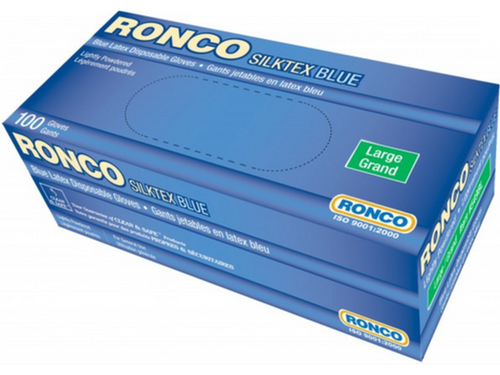 Silktex Blue Latex Glove Light Powder -Large - 100pk