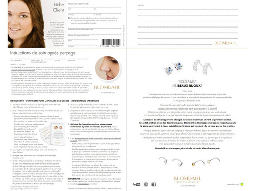 Ear Piercing Aftercare Instruction - Fr
