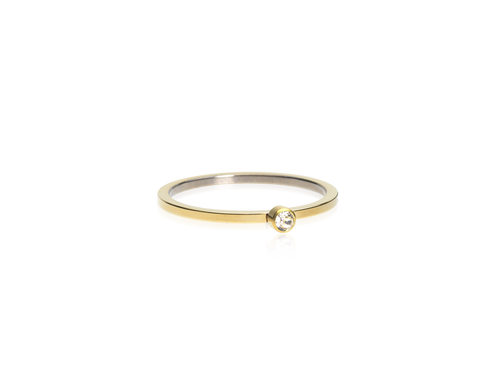 Crystal Bezel Tiny Ring - 17 mm