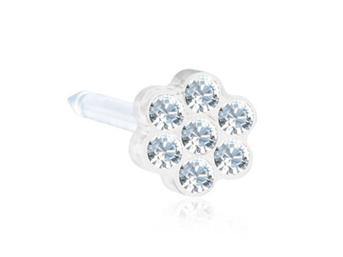 Daisy - Crystal  - Medical Plastic Piercing Stud - 10Case - 5mm