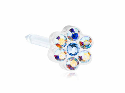 Daisy - Rainbow/Alexandrite - Medical Plastic Piercing Stud - 10Case - 5mm