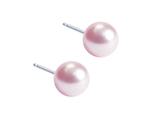 Light Rose Pearl Stud Earrings - 8Case - 6mm