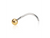 Nose Ball - Gold Titanium (Curved Shape Pin) - 3mm