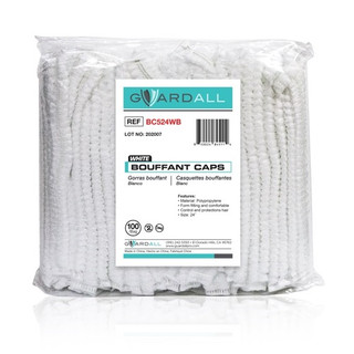 Bouffant Cap 24", Non Woven, White