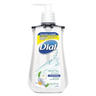 Dial Antibacterial Liquid Soap, White Tea, 7.5 oz Pump Bottle, 12/Carton