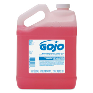 Gojo 1847-04 Antimicrobial Lotion Soap, Floral Balsam Scent, 1 gal Bottle, 4/Carton