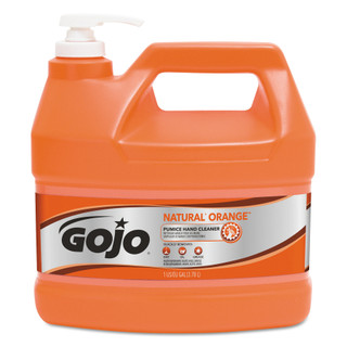 Gojo 0955-04 NATURAL ORANGE Pumice Hand Cleaner, Citrus, 1 gal Pump Bottle