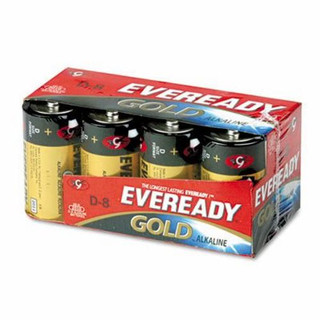 Eveready Gold Alkaline D Batteries, 1.5V, 8/Pack, EVEA958