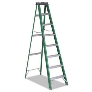 Louisville 8-Foot Folding Fiberglass Step Ladder, Green/Black, DADFS4008