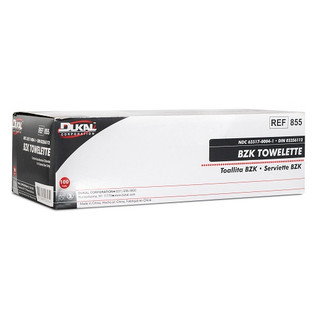 Dukal BZK Towelette 5" x 8" NS, 100 Packs/Box, 20 Boxes/Cs, 855