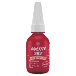 Loctite 262 Threadlocker, Medium to High Strength, 10 mL, Red, Bottle, 442-231926