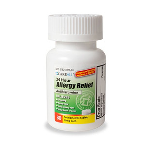CareALL® Allergy Relief, Cetirizine 10mg, 30/bottle, 24 Bottles/Case, CET1030
