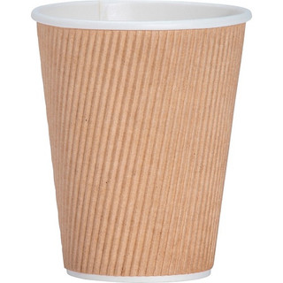 Genuine Joe Rippled Hot Cups, 12-oz, Brown, 500/CT,  GJO11260CT