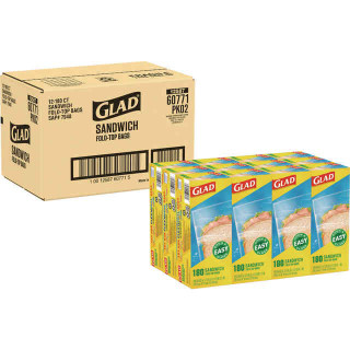 Fold Top Food Storage Sandwich Bags, 6.5 x 5.5, Clear, 180 Bags/Box, 12 Boxes/Cs Fold Top Food Storage Sandwich Bags, 6.5 x 5.5, Clear, 180 Bags/Box, 12 Boxes/Cs