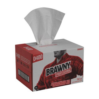 Brawny Premium DRC Wipers, Paper, 1-Ply, 12.5 x 16.75, White, 152/Box, GPC2008003