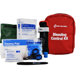 First Aid Only Bleeding Control Kit for Limb & Chest Wounds, 15 Pieces, Red, 91513