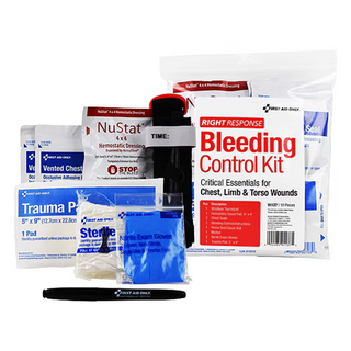 First Aid Only Essentials Bleeding Control Kit for Limb, Chest & Torso Wounds, 91137
