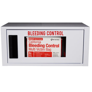 First Aid Only Bleeding Control Cabinet w/Multiple Victim Bag, w/o Alarm 42 Pieces, 91535