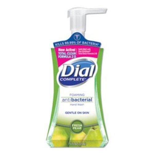 Dial Antibacterial Foaming Hand Wash, Fresh Pear, 7.5 oz Pump Bottle, 8/Carton