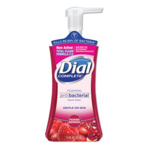 Dial Antibacterial Foaming Hand Wash, Power Berries, 7.5 oz Pump Bottle, 8/Carton