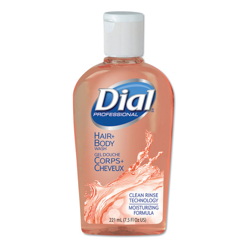 Dial Body and Hair Care, Peach Scent, 7.5 oz Flip-Cap Bottle, 24/Carton