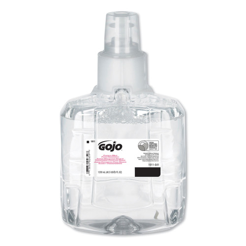 Gojo 1911-02 Clear and Mild Foam Handwash Refill, Fragrance-Free, 1,200 mL Refill, 2/Carton