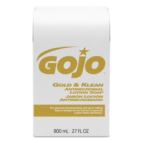 Gojo Gold & Klean Antimicrobial Lotion Hand Soap, 12 Refills, GOJ912712CT