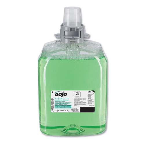 Gojo 5263-02 Green Certified Foam Hair and Body Wash, Cucumber Melon, 2,000 mL Refill, 2/Carton