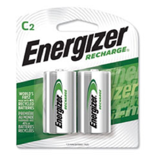 Energizer NH35BP2 NiMH Rechargeable C Batteries, 1.2V, 2/Pack