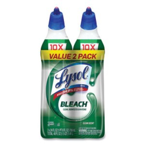 Lysol Disinfectant Toilet Bowl Cleaner with Bleach, 24 oz, 8/Carton (RAC96085)