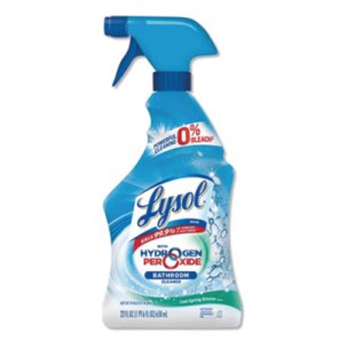 Lysol Bathroom Cleaner with Hydrogen Peroxide, Cool Spring Breeze, 22 oz Spray Bottle, 12/Carton (RAC85668CT)