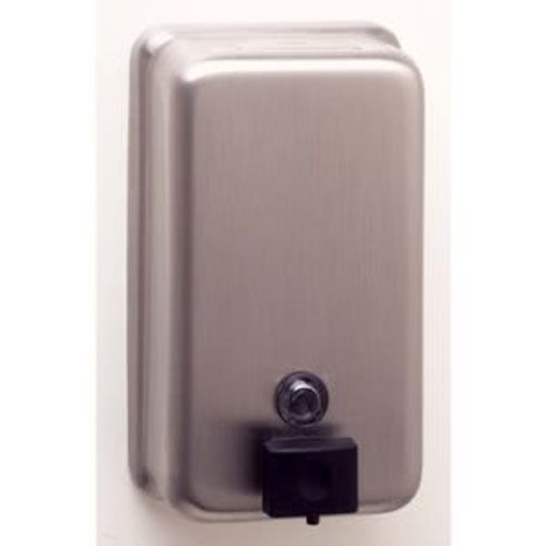 Bobrick ClassicSeries Surface-Mounted Soap Dispenser, 40 oz, 4.75" x 3.5" x 8.13", Stainless Steel (2-111)