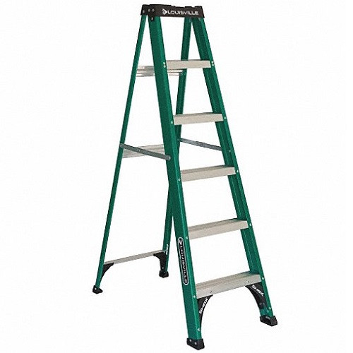 Louisville Ladder Fiberglass Step Ladder, 8 ft Working Height, 225 lbs Capacity, 5 Step, DADFS4006