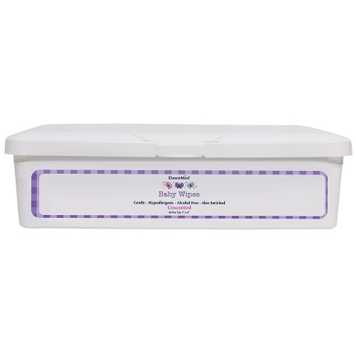 Dukal Baby Wipes 7" x 8" Unscented, 40/Tub, 24 Tubs/Cs, BWU4296