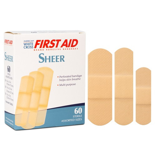 Dukal Sheer Adhesive Sterile Bandages Asorted, 60/box, 24 boxes/case, 1250033