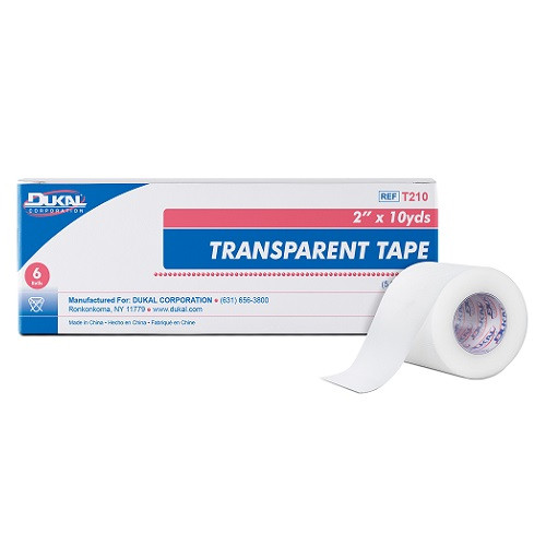 Dukal Transparent Tape NS 2" x 10 Yards, 6 Rolls/Box, 12 Boxes/Cs, T210