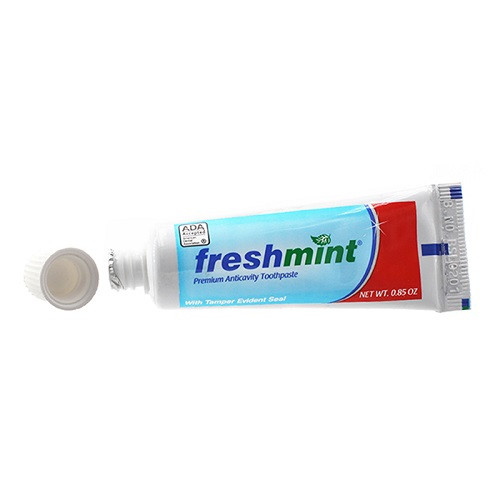 Freshmint .85 oz. Premium Anticavity Fluoride Toothpaste w/Safety Seal, 144 Pack, TPADA85SS