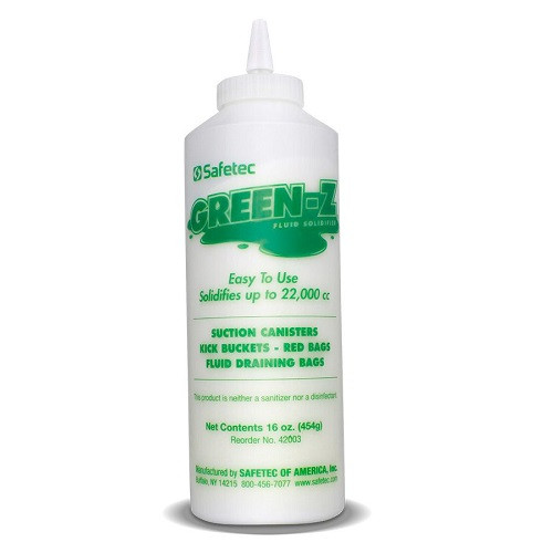 Safetec Green-Z Solidifier Needle Nose Bottle, up to 22,000 cc., 12/Case, 42003