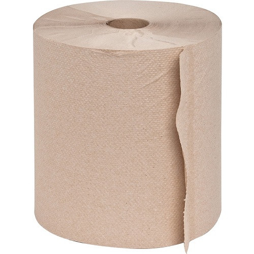 Genuine Joe Embossed Hardwound Roll Towels, Natural, 6 Rolls, GJO22600