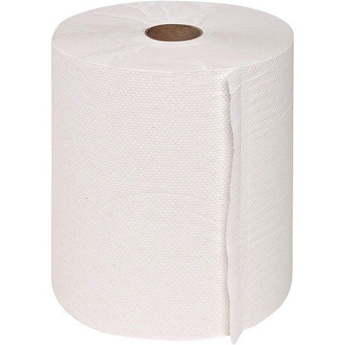 Genuine Joe Hardwound Roll Towels, 7.8" x 600', 12/CT, White, GJO32600